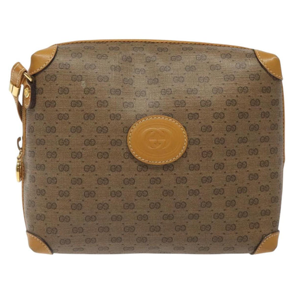 GUCCI Micro GG Supreme Shoulder Bag PVC Beige Gold 007 115 0093 Auth BA1805