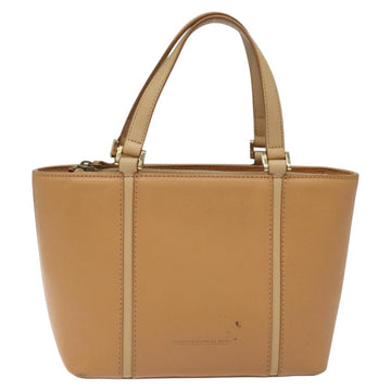 BURBERRY Hand Bag Leather Beige Gold Auth BA1806 - 0