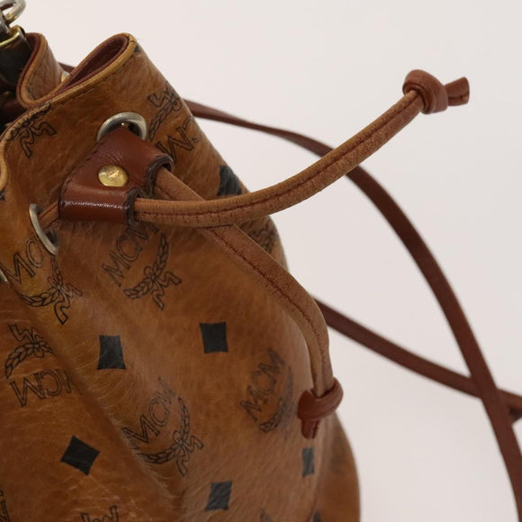 MCM Logogram Vicetos Shoulder Bag PVC Leather Brown Auth BA1810