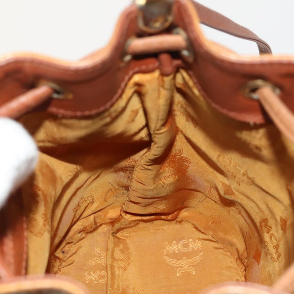 MCM Logogram Vicetos Shoulder Bag PVC Leather Brown Auth BA1810