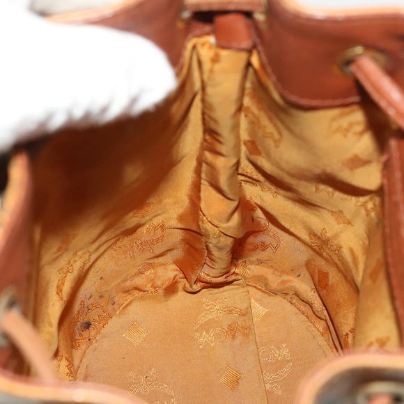 MCM Logogram Vicetos Shoulder Bag PVC Leather Brown Auth BA1810