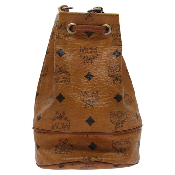 MCM Logogram Vicetos Shoulder Bag PVC Leather Brown Auth BA1810