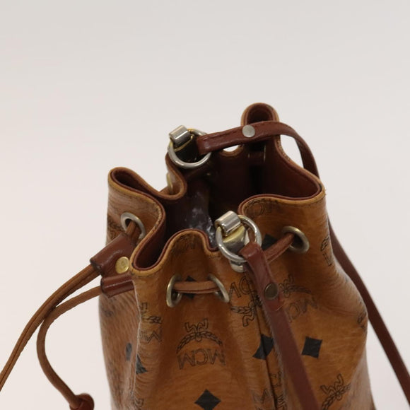 MCM Logogram Vicetos Shoulder Bag PVC Leather Brown Auth BA1810