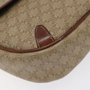 CELINE Macadam Canvas Shoulder Bag Beige Gold Auth BA1813-15