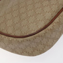 CELINE Macadam Canvas Shoulder Bag Beige Gold Auth BA1813-17