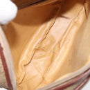 CELINE Macadam Canvas Shoulder Bag Beige Gold Auth BA1813-11