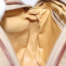 CELINE Macadam Canvas Shoulder Bag Beige Gold Auth BA1813-20