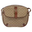 CELINE Macadam Canvas Shoulder Bag Beige Gold Auth BA1813-13