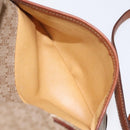 CELINE Macadam Canvas Shoulder Bag Beige Gold Auth BA1813-21