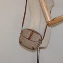CELINE Macadam Canvas Shoulder Bag Beige Gold Auth BA1813-22