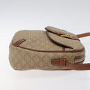CELINE Macadam Canvas Shoulder Bag Beige Gold Auth BA1813-3