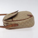 CELINE Macadam Canvas Shoulder Bag Beige Gold Auth BA1813-4