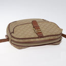 CELINE Macadam Canvas Shoulder Bag Beige Gold Auth BA1813-6