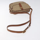 CELINE Macadam Canvas Shoulder Bag Beige Gold Auth BA1813-7