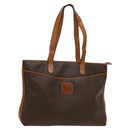CELINE Macadam Canvas Tote Bag PVC Leather Brown Auth BA1814-1