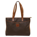 CELINE Macadam Canvas Tote Bag PVC Leather Brown Auth BA1814-13