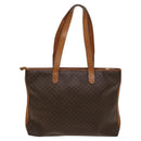 CELINE Macadam Canvas Tote Bag PVC Leather Brown Auth BA1814-2