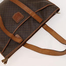 CELINE Macadam Canvas Tote Bag PVC Leather Brown Auth BA1814-6