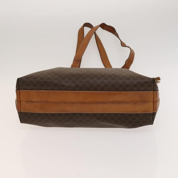 CELINE Macadam Canvas Tote Bag PVC Leather Brown Auth BA1814