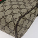 GUCCI GG Supreme Web Sherry Line Clutch Bag PVC Beige Red Green Auth BA1822-15