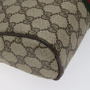 GUCCI GG Supreme Web Sherry Line Clutch Bag PVC Beige Red Green Auth BA1822-16