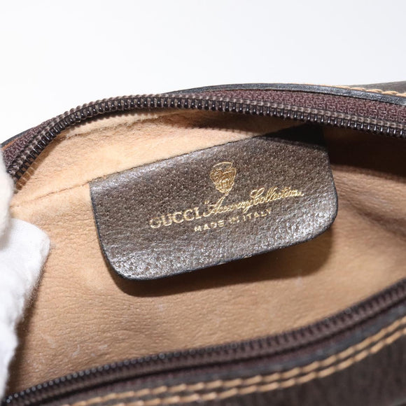 GUCCI GG Supreme Web Sherry Line Clutch Bag PVC Beige Red Green Auth BA1822