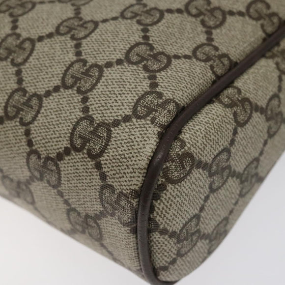 GUCCI GG Supreme Web Sherry Line Clutch Bag PVC Beige Red Green Auth BA1822