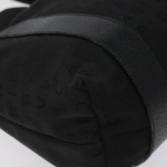 BVLGARI Logo Mania Hand Bag Canvas Black Auth BA1827