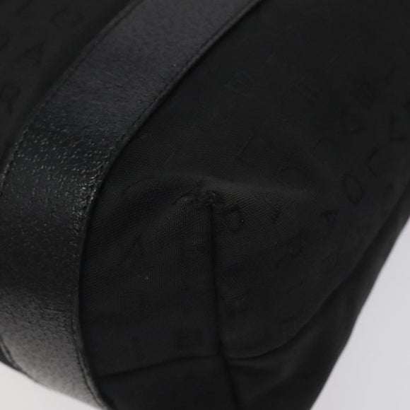 BVLGARI Logo Mania Hand Bag Canvas Black Auth BA1827