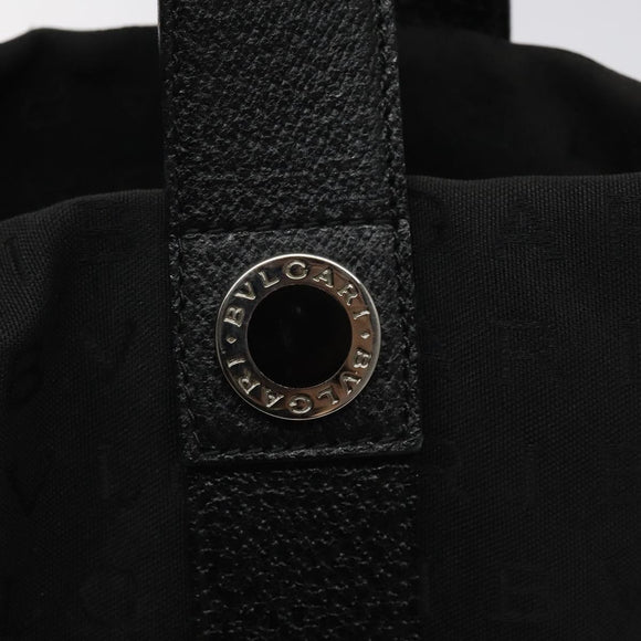 BVLGARI Logo Mania Hand Bag Canvas Black Auth BA1827