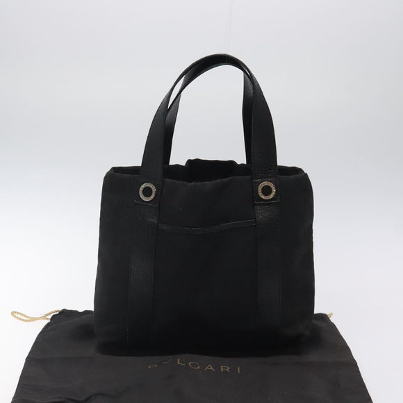 BVLGARI Logo Mania Hand Bag Canvas Black Auth BA1827