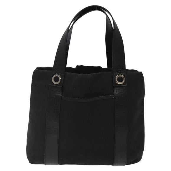 BVLGARI Logo Mania Hand Bag Canvas Black Auth BA1827