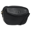 Burberrys Shoulder Bag Leather Black Gold Auth BA1828-1