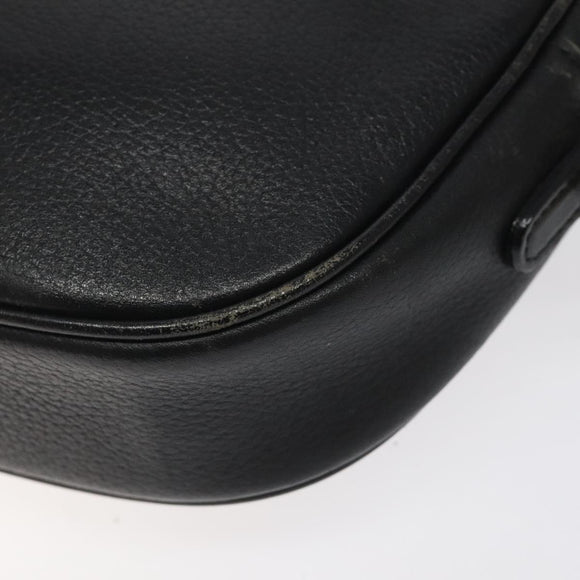 Burberrys Shoulder Bag Leather Black Gold Auth BA1828