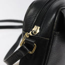 Burberrys Shoulder Bag Leather Black Gold Auth BA1828-10