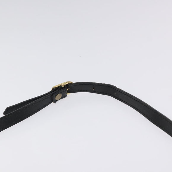 Burberrys Shoulder Bag Leather Black Gold Auth BA1828