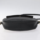 Burberrys Shoulder Bag Leather Black Gold Auth BA1828-5