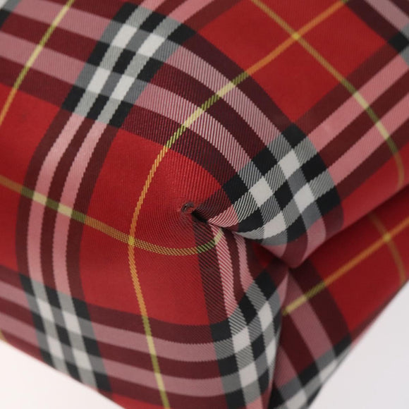 BURBERRY Nova Check Tote Bag Nylon Red Auth BA1829