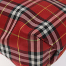 BURBERRY Nova Check Tote Bag Nylon Red Auth BA1829-15