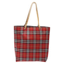 BURBERRY Nova Check Tote Bag Nylon Red Auth BA1829-2