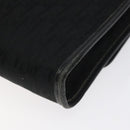 Christian Dior Trotter Canvas Shoulder Bag Black Gold Auth BA1830-15