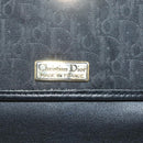 Christian Dior Trotter Canvas Shoulder Bag Black Gold Auth BA1830-18