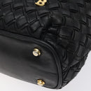 BALLY Quilted Shoulder Bag Leather Black Gold Auth BA1832-10