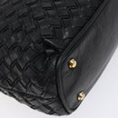 BALLY Quilted Shoulder Bag Leather Black Gold Auth BA1832-14