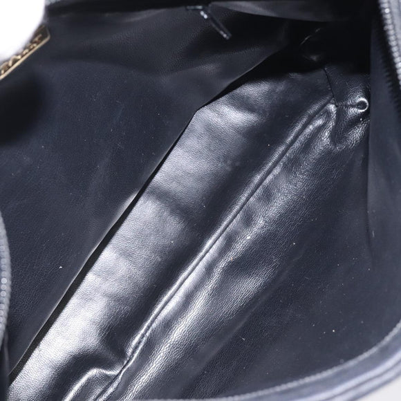 BALLY Quilted Shoulder Bag Leather Black Gold Auth BA1832