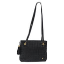 BALLY Quilted Shoulder Bag Leather Black Gold Auth BA1832-13