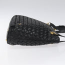 BALLY Quilted Shoulder Bag Leather Black Gold Auth BA1832-4