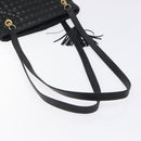 BALLY Quilted Shoulder Bag Leather Black Gold Auth BA1832-7