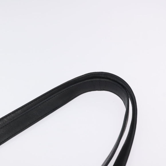 BALLY Quilted Shoulder Bag Leather Black Gold Auth BA1832