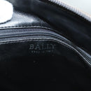 BALLY Quilted Chain Shoulder Bag Leather Gray Gold Auth BA1833-17